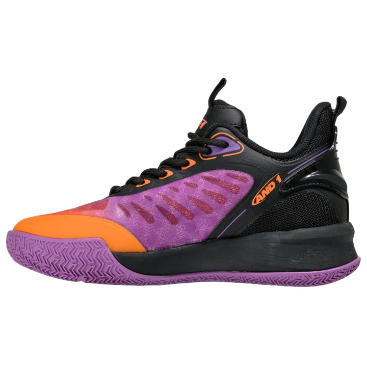 AND1 CROSS COURT Black/Purple/Orange Junior Basketball Shoes