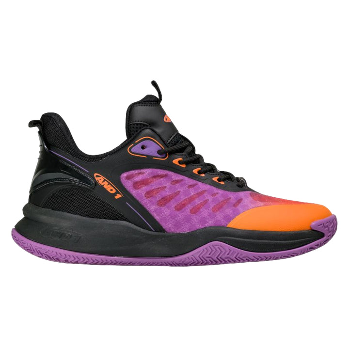 AND1 CROSS COURT Black/Purple/Orange Senior Basketball Shoes