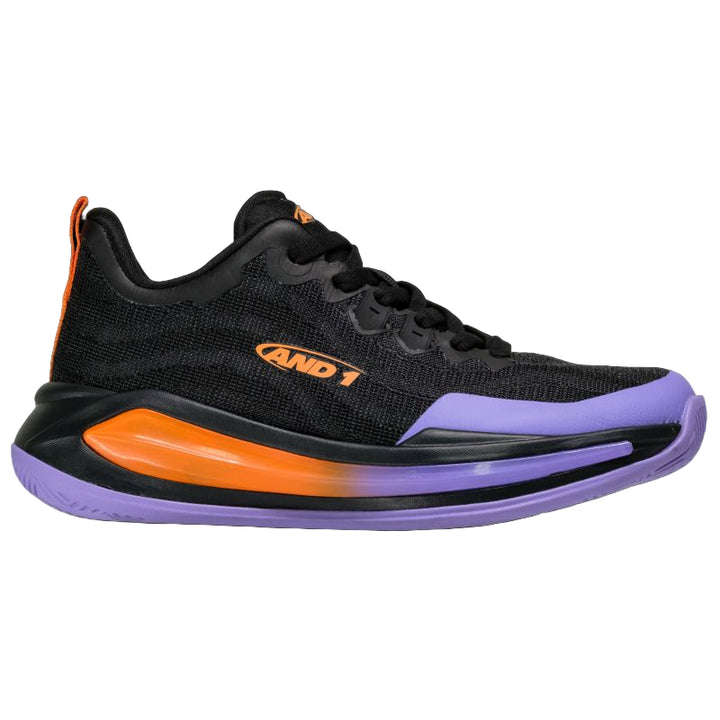 AND1 XLR8 Black/Purple/Orange Junior Basketball Shoes