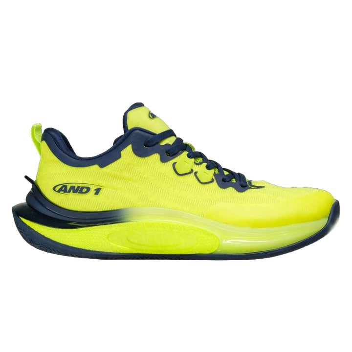 AND1 XLR8 Fluro Lime/Navy Senior Basketball Shoes