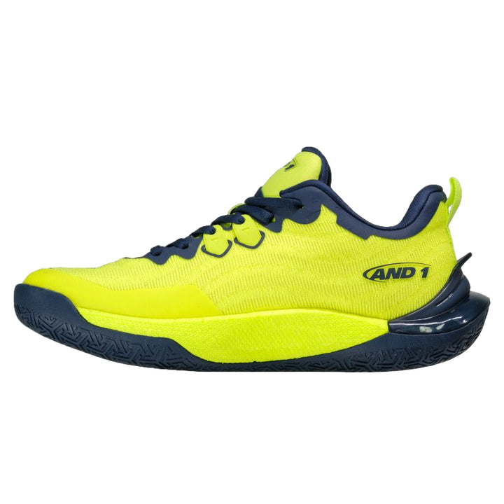 AND1 XLR8 Fluro Lime/Navy Senior Basketball Shoes