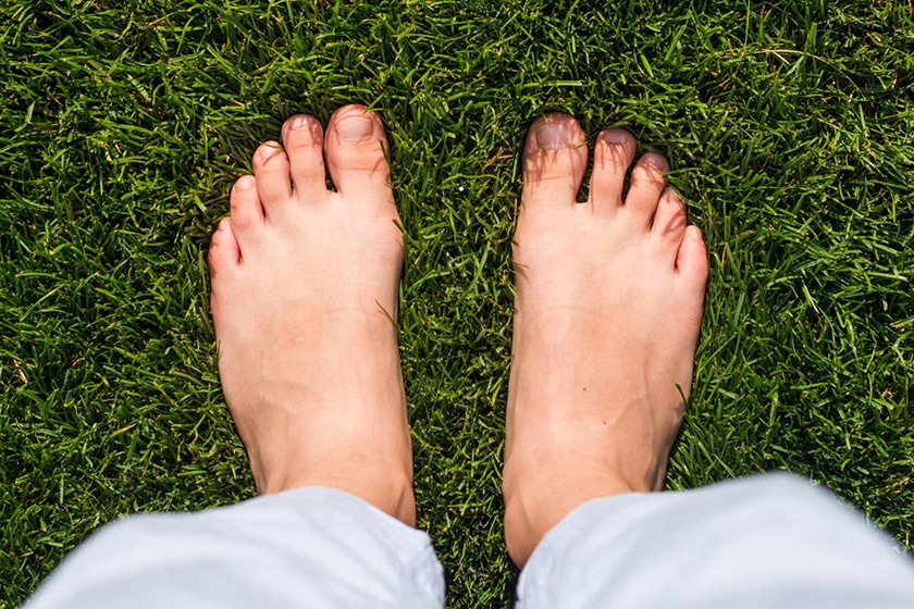 Wide Feet in Grass